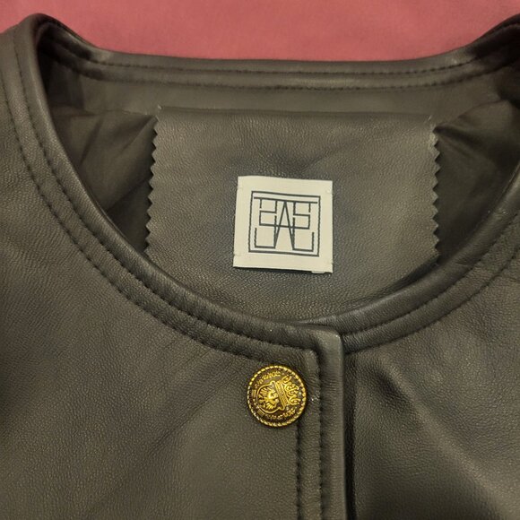 Designer Cropped Black Leather Women's Jacket NWT Medium - Picture 9 of 16